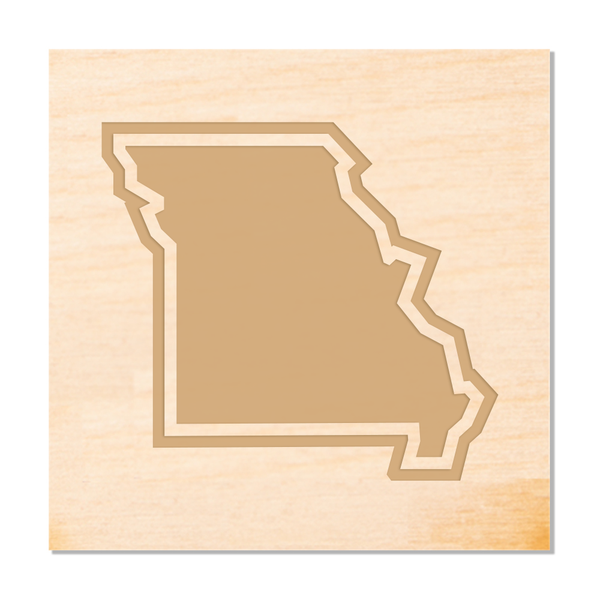 Missouri Outline Wood Coaster Raygun 8646