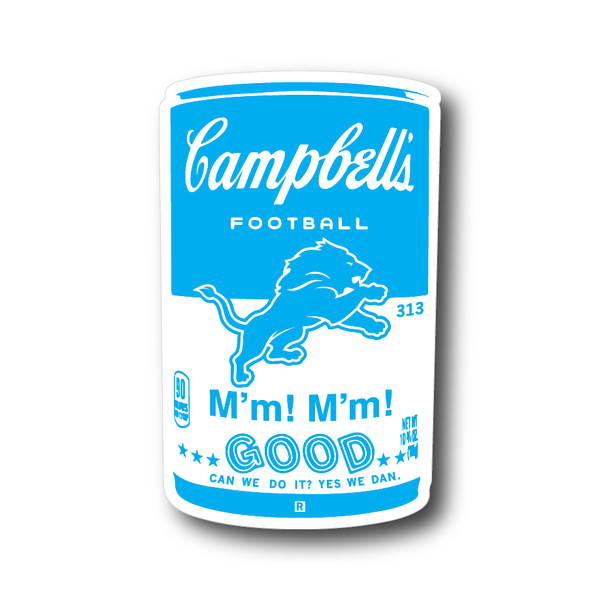 Dan Campbell's Football Soup Can Die-Cut Sticker