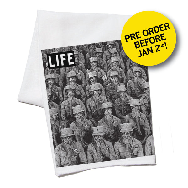 LIFE Magazine: Gas Mask Kitchen Towel