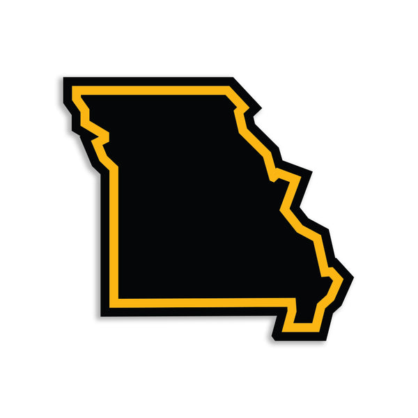 Missouri Outline Black & Gold Die-Cut Sticker