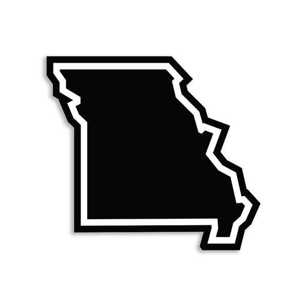 Missouri Outline Black & White Die-Cut Sticker