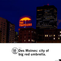 Des Moines Skyline Umbrella Illustration Poster