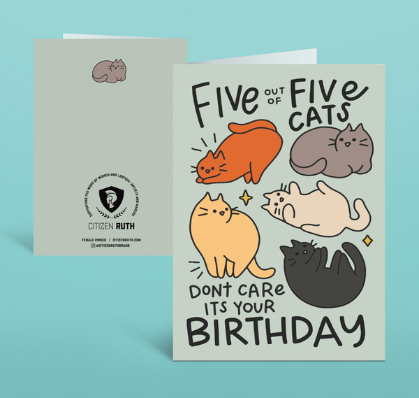 Citizen Ruth: 5 Out of 5 Cats Greeting Card