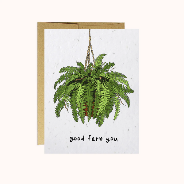 Party Mountain: Good Fern You Plantable Greeting Card