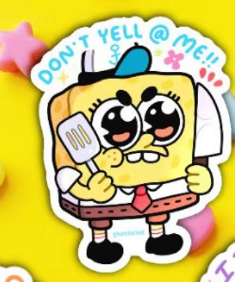 Ghostiekid: Don't Yell At Me Spongebob Sticker