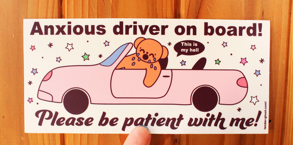 Tender Ghost: Anxious Driver Bumper Sticker