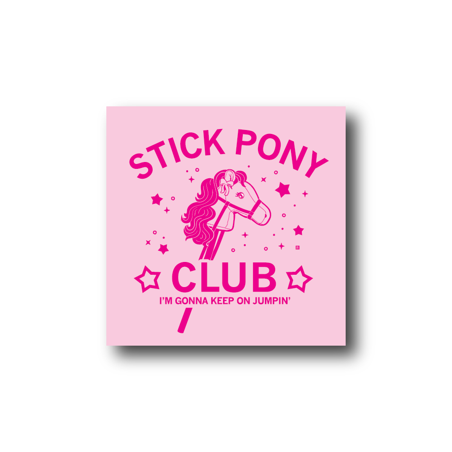 Pink Stick Pony Club Sticker