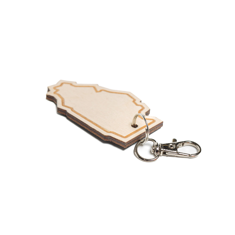 Illinois Outline Wood Keychain