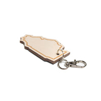 Illinois Outline Wood Keychain