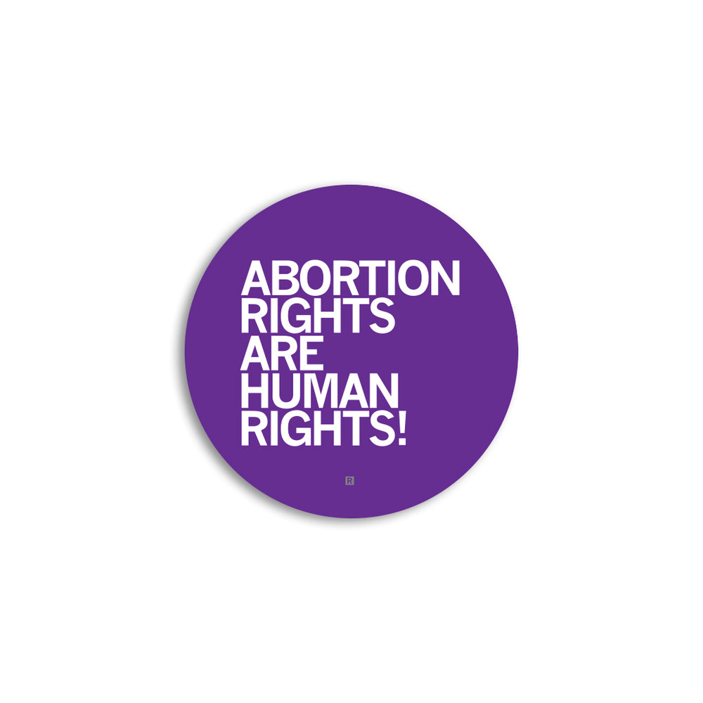 Abortion Rights Are Human Rights Purple Mini Circle Sticker