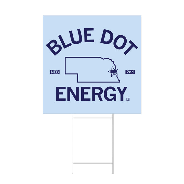 Blue Dot Energy Graphic Yard Sign