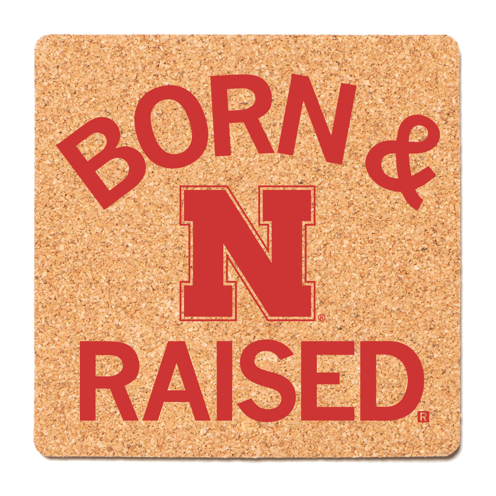 NE Born & Raised Logo Cork Coaster