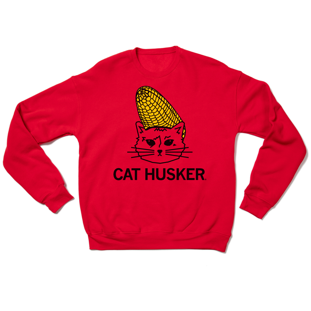 Cat Husker Crew Sweatshirt