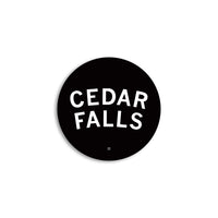 Cedar Falls Curved Logo Mini Circle Sticker