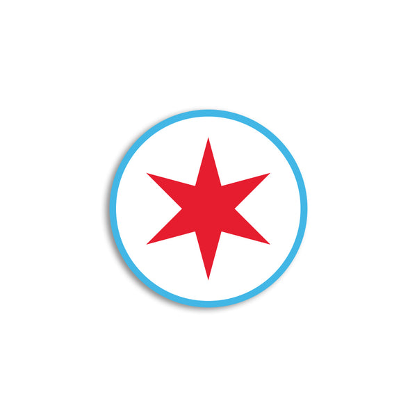 Chicago Star Circle Sticker