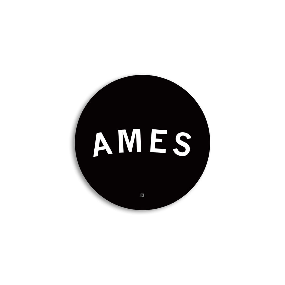 Ames Curved Logo Mini Circle Sticker