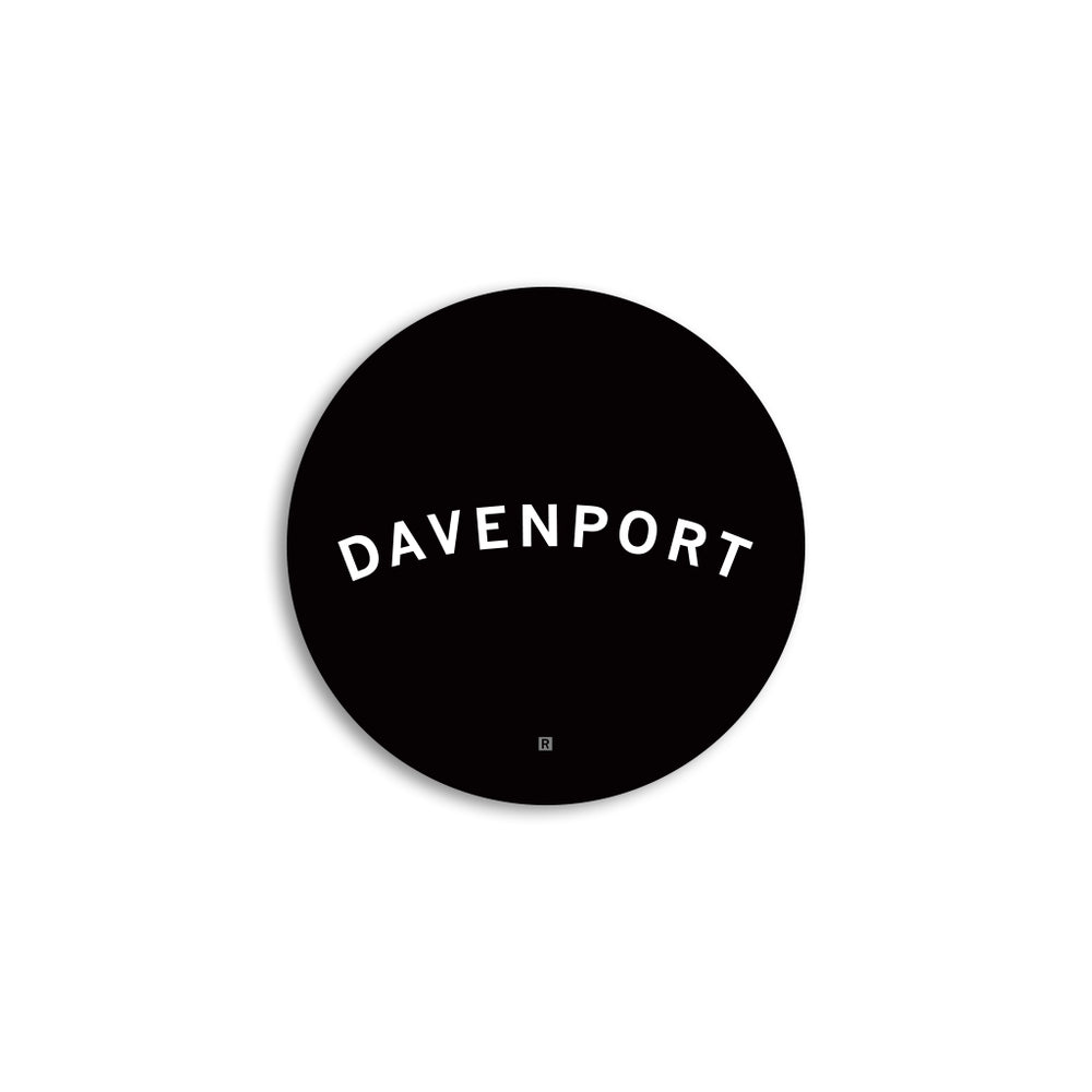 Davenport Curved Logo Mini Circle Sticker