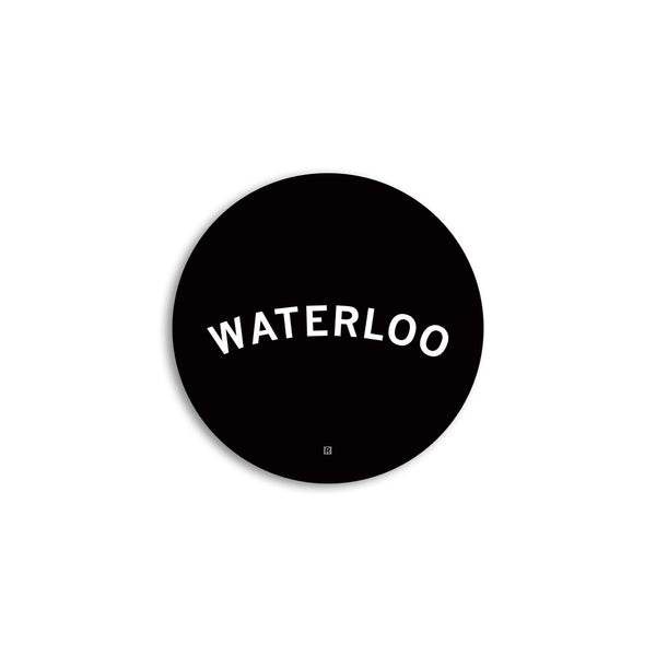 Waterloo Curved Logo Mini Circle Sticker