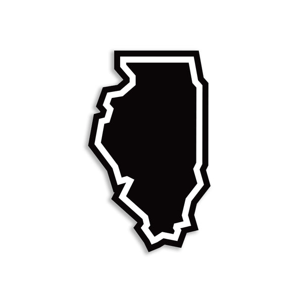 Illinois Outline Black & White Die-Cut Sticker