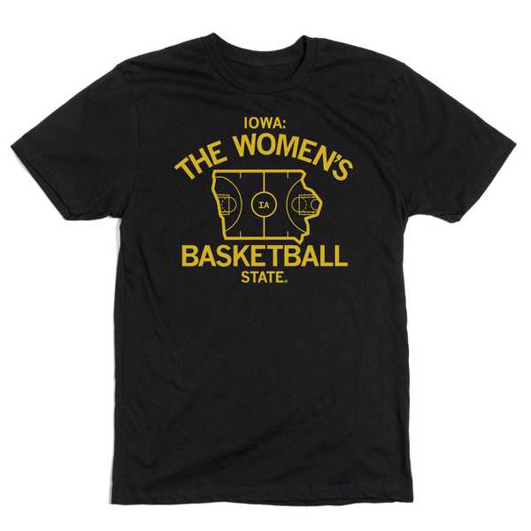 Iowa: The Women's Basketball State Black T-Shirt – RAYGUN