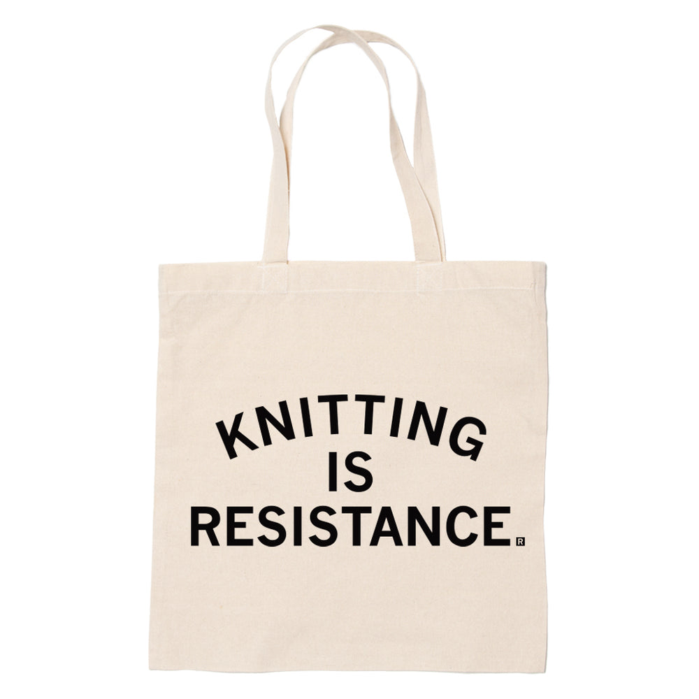 Knitting Is Resistance Tote Bag