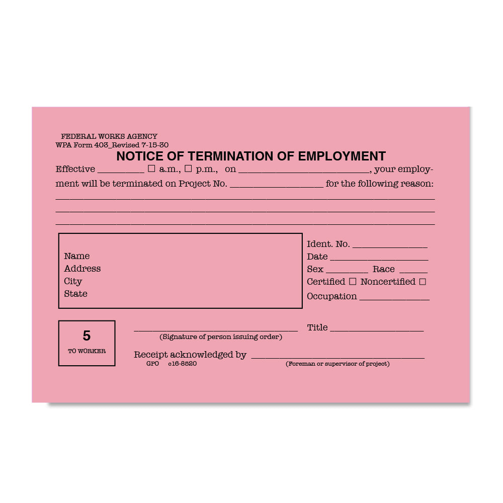 Trump Notice of Termination Postcard