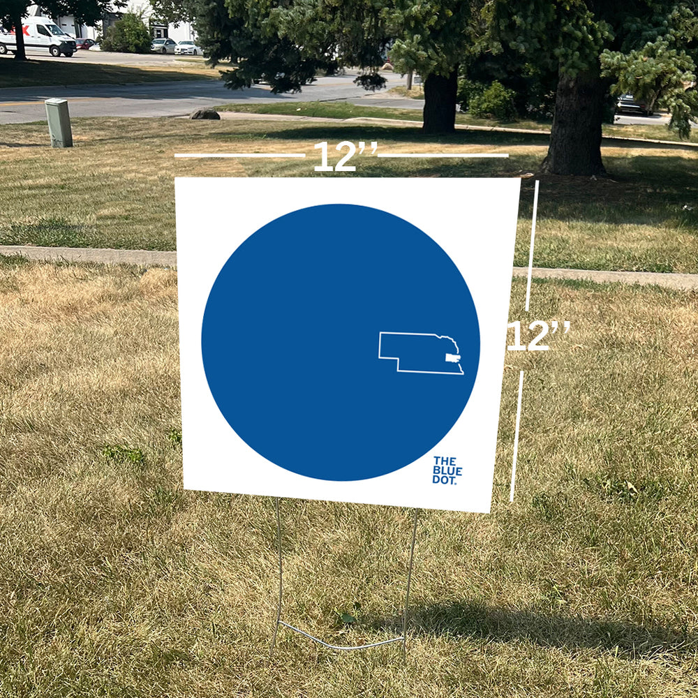 Blue Dot Circle Graphic Yard Sign