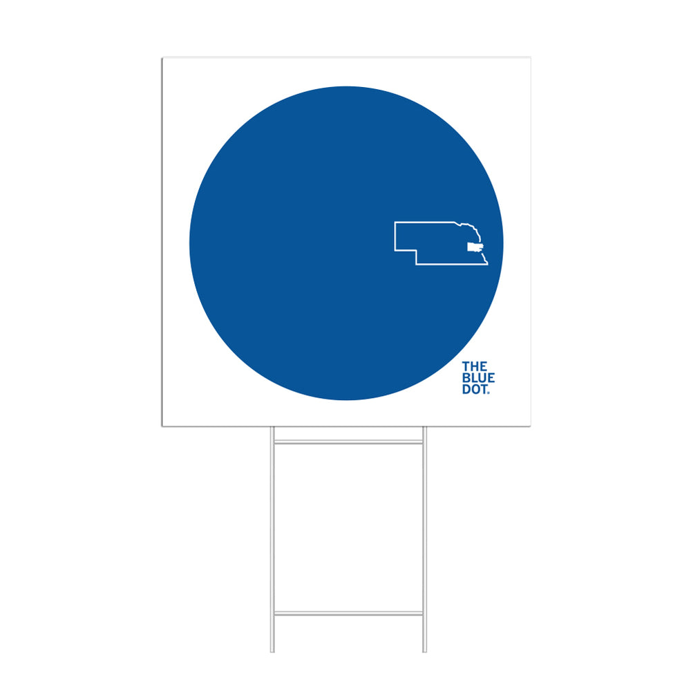 Blue Dot Circle Graphic Yard Sign