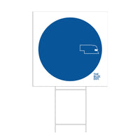 Blue Dot Circle Graphic Yard Sign