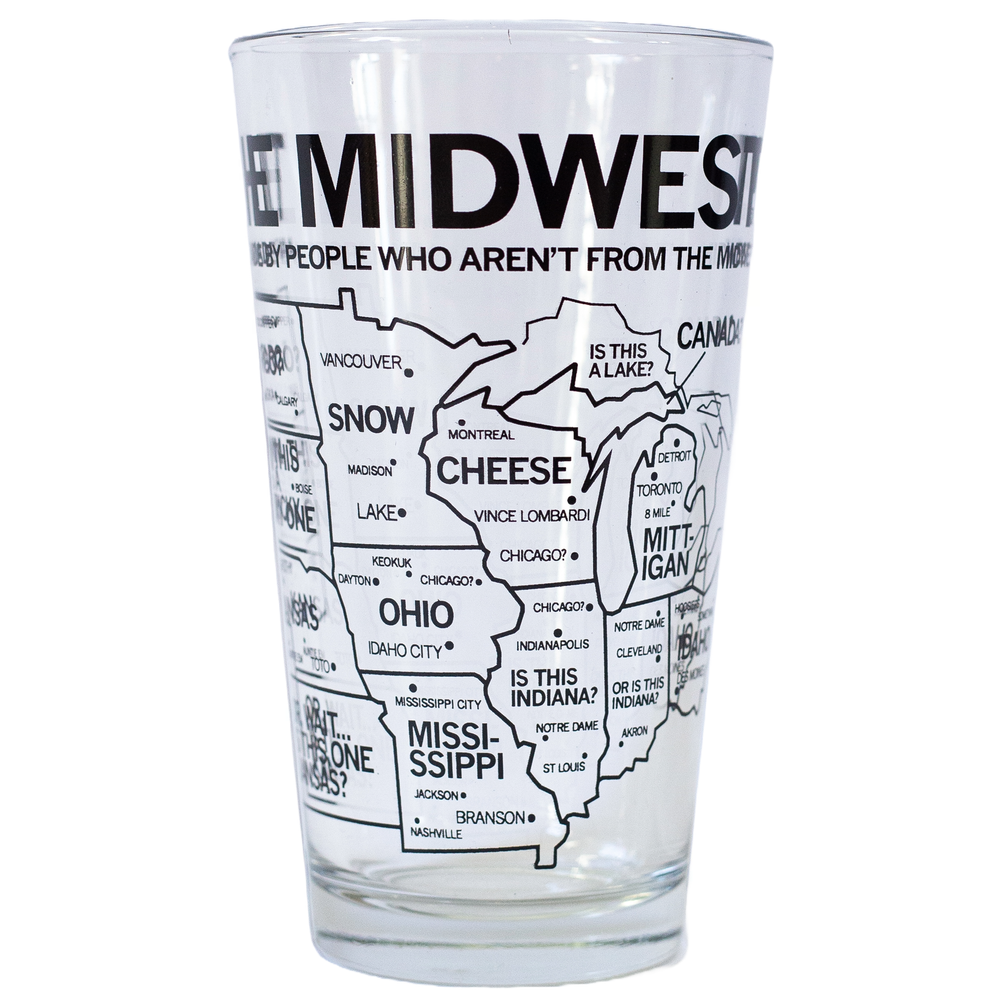 Midwest Map Pint Glass