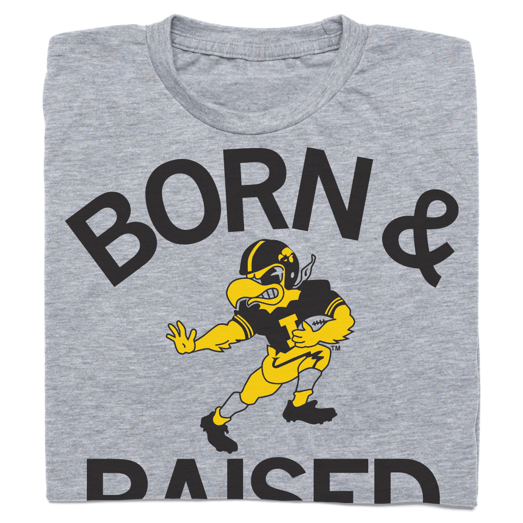 Hawkeyes Born & Raised Vintage Grey T-Shirt – RAYGUN