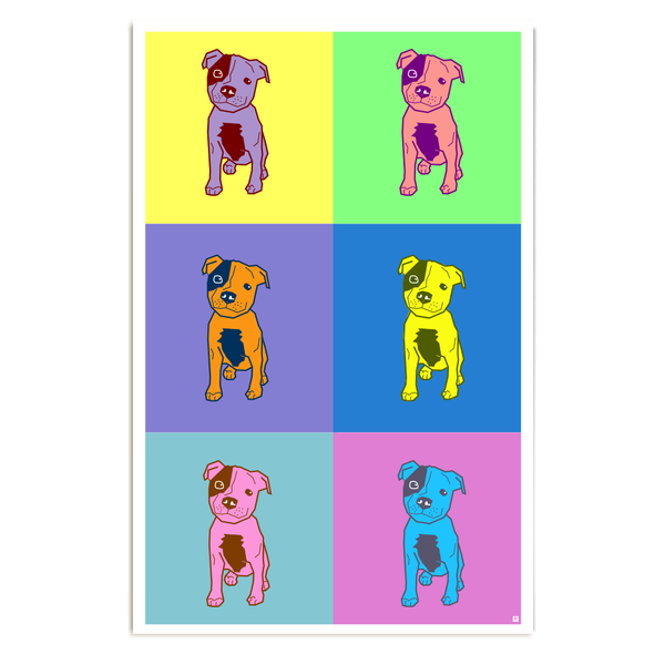 Puppy Warhol Pattern Poster