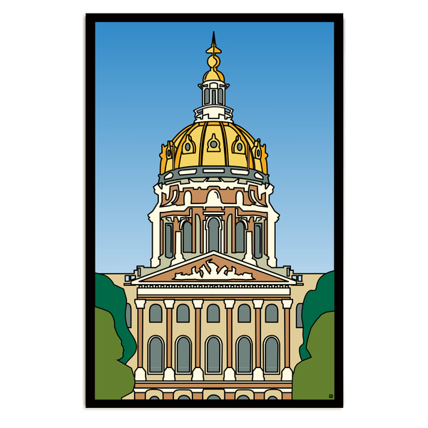 Iowa Capitol Illustration Poster