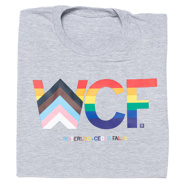 WCF Stacked Text Progress Pride Flag Shirt