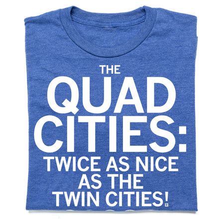 Quad Cities: Twice As Nice Text Postcard – RAYGUN