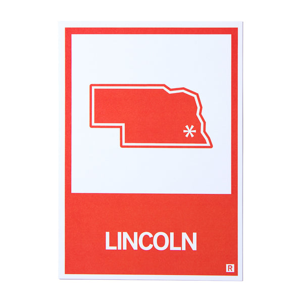 Lincoln Nebraska Outline Postcard Raygun 9850