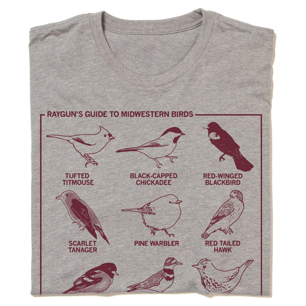 Midwestern Birds Midwest Nature Environment Grey Cardinal Raygun T-Shirt Snug Standard Unisex