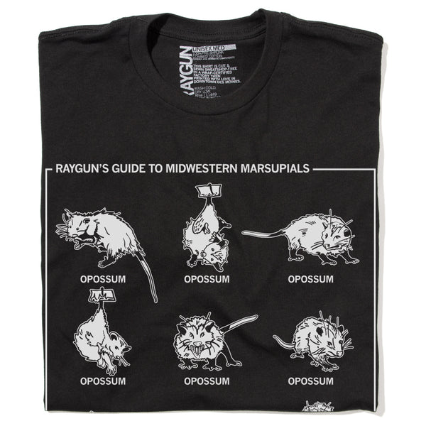 Raygun's Guide to Midwestern Marsupials Opossum Animal Nature Raygun Black White Standard Snug Unisex