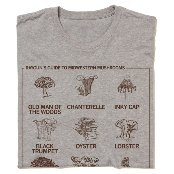 Midwestern Mushrooms Midwest Nature Mushroom Environment Prairie Raygun T-Shirt Standard Snug Unisex