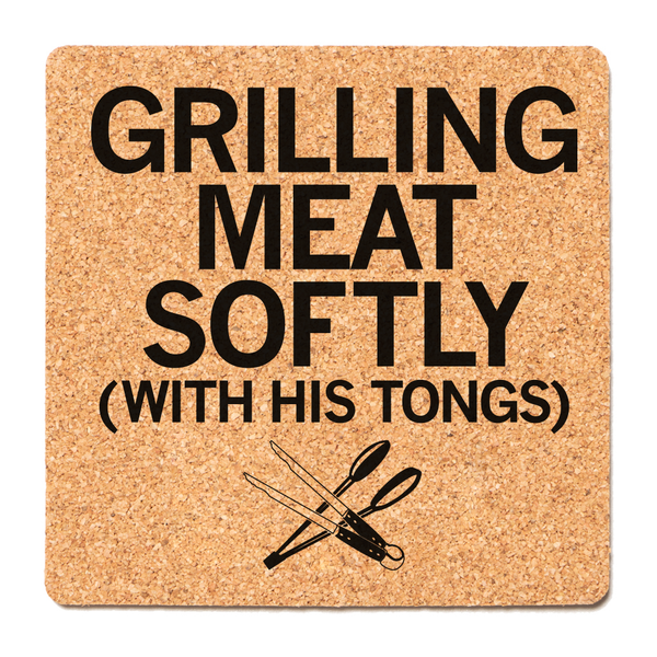 Grilling Meat Softly Cork Coaster