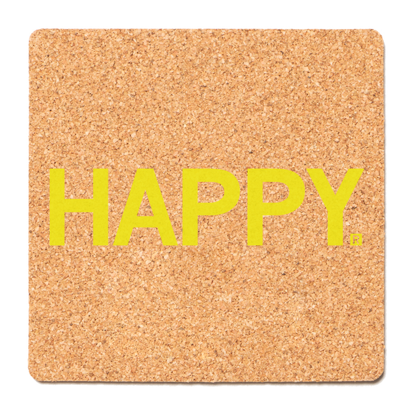 Happy Cork Coaster