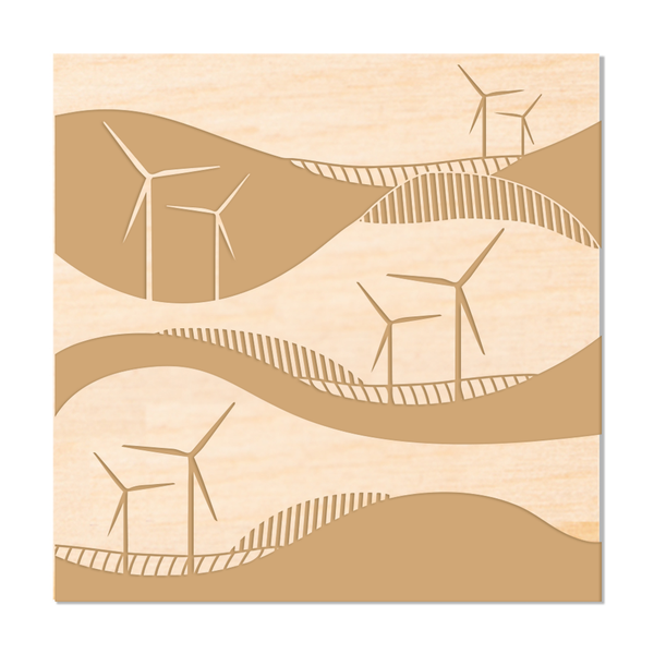 Wind Turbine Wood Coaster - Waves